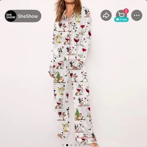 Women's White Christmas Pajama Set